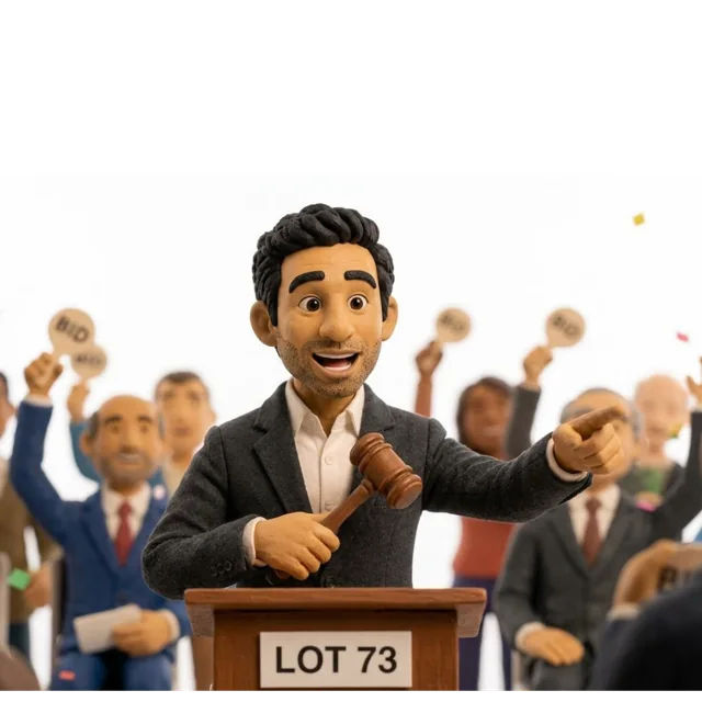 Vik illustrating a live auction