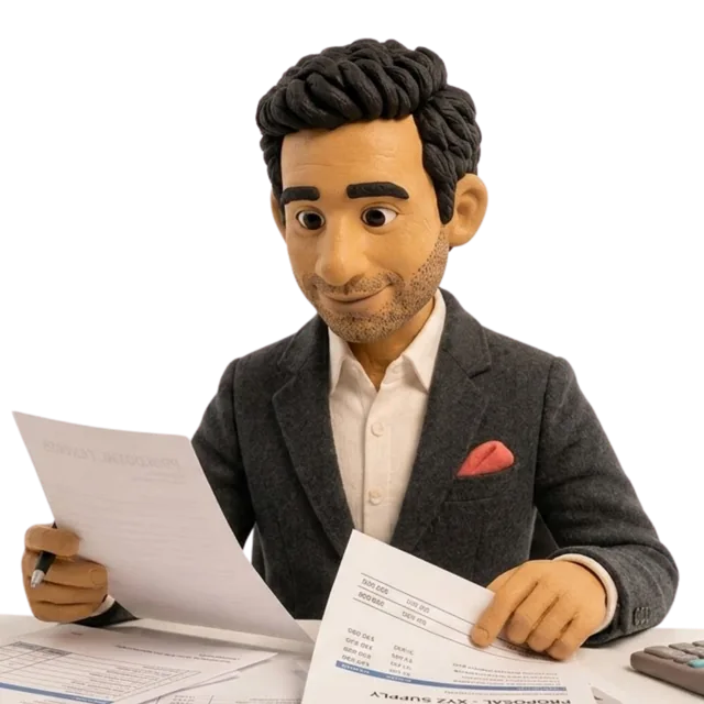 Vik reviewing a supplier evidence pack