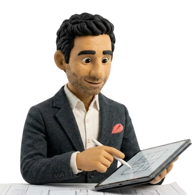 Vik reviewing an assessment on a tablet